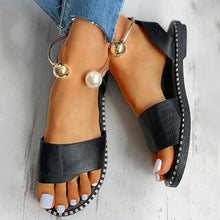 Load image into Gallery viewer, New Summer Women's Pearly Sandals Slippers Shoes Women Flats Sandals Flip Flop Casual Flat Slingback Pearl Sandals Fashion Beach Flip Flops Sandals Outdoor Slippers Round Toe Shoes
