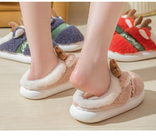 Load image into Gallery viewer, New Thick Sole Christmas Deer Slippers Women Men Indoor Warm Slipper Soft Plush Home Floor Winter Platform Shoes Boys And Girls House Slippers Kids Animal Indoor Slipper Fuzzy Toddler Home Shoes
