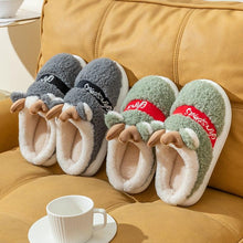 Load image into Gallery viewer, New Thick Sole Christmas Deer Slippers Women Men Indoor Warm Slipper Soft Plush Home Floor Winter Platform Shoes Boys And Girls House Slippers Kids Animal Indoor Slipper Fuzzy Toddler Home Shoes
