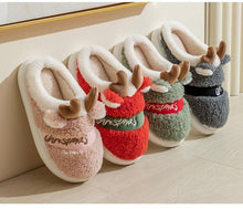 Load image into Gallery viewer, New Thick Sole Christmas Deer Slippers Women Men Indoor Warm Slipper Soft Plush Home Floor Winter Platform Shoes Boys And Girls House Slippers Kids Animal Indoor Slipper Fuzzy Toddler Home Shoes
