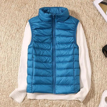Load image into Gallery viewer, New Trendy Ultra Light Women's Duck Down Vest Jacket Autumn/Winter High collar Sleeveless Coat For Girls
