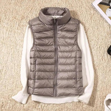 Load image into Gallery viewer, New Trendy Ultra Light Women's Duck Down Vest Jacket Autumn/Winter High collar Sleeveless Coat For Girls
