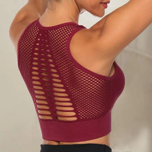 Load image into Gallery viewer, New Trendy Women's T-shirts Workout Sports Bra Yoga Vest Backless Solid Quick Dry Running Gym Sport bra Yoga Shirts
