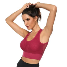 Load image into Gallery viewer, New Trendy Women's T-shirts Workout Sports Bra Yoga Vest Backless Solid Quick Dry Running Gym Sport bra Yoga Shirts
