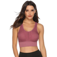 Load image into Gallery viewer, New Trendy Women's T-shirts Workout Sports Bra Yoga Vest Backless Solid Quick Dry Running Gym Sport bra Yoga Shirts
