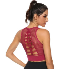 Load image into Gallery viewer, New Trendy Women's T-shirts Workout Sports Bra Yoga Vest Backless Solid Quick Dry Running Gym Sport bra Yoga Shirts
