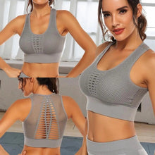 Load image into Gallery viewer, New Trendy Women's T-shirts Workout Sports Bra Yoga Vest Backless Solid Quick Dry Running Gym Sport bra Yoga Shirts
