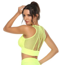 Load image into Gallery viewer, New Trendy Women's T-shirts Workout Sports Bra Yoga Vest Backless Solid Quick Dry Running Gym Sport bra Yoga Shirts
