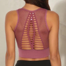 Load image into Gallery viewer, New Trendy Women's T-shirts Workout Sports Bra Yoga Vest Backless Solid Quick Dry Running Gym Sport bra Yoga Shirts
