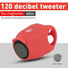 Load image into Gallery viewer, New USB Rechargeable Battery Bicycle Bell 120db Waterproof Cycling Bike Bells Electric Horn Mini Portable Cycling Handlebar Bell Electra Bike Bell Electric Cycling Bells Horn Loud Bicycle Horns Water-Resistant Sound Modes Bike Bells
