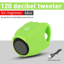 Load image into Gallery viewer, New USB Rechargeable Battery Bicycle Bell 120db Waterproof Cycling Bike Bells Electric Horn Mini Portable Cycling Handlebar Bell Electra Bike Bell Electric Cycling Bells Horn Loud Bicycle Horns Water-Resistant Sound Modes Bike Bells
