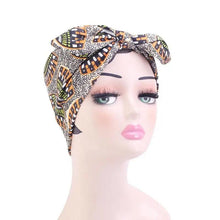 Load image into Gallery viewer, New Vintage African Print Stretch Bandana Head Wrap Long Scarf satin Floral Women Party Turban Headwear Cap Hair Accessories
