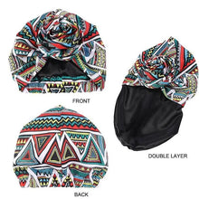 Load image into Gallery viewer, New Vintage African Print Stretch Bandana Head Wrap Long Scarf satin Floral Women Party Turban Headwear Cap Hair Accessories
