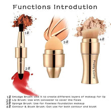 Load image into Gallery viewer, New Vintage Style 4 In 1 Makeup Brushes For Foundation, Eyebrow Shadow, Eyeliner Blush Powder, Brush Cosmetic And Concealer Professional Makeup Brush
