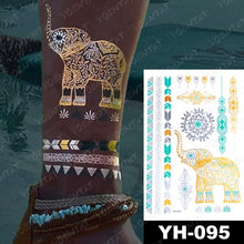 Load image into Gallery viewer, New Waterproof Temporary Tattoo Sticker Golden Silver Flower Jewelry Flash Fashion Different Design Tattoos For Womens
