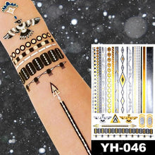 Load image into Gallery viewer, New Waterproof Temporary Tattoo Sticker Golden Silver Flower Jewelry Flash Fashion Different Design Tattoos For Womens
