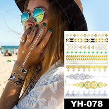 Load image into Gallery viewer, New Waterproof Temporary Tattoo Sticker Golden Silver Flower Jewelry Flash Fashion Different Design Tattoos For Womens
