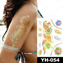 Load image into Gallery viewer, New Waterproof Temporary Tattoo Sticker Golden Silver Flower Jewelry Flash Fashion Different Design Tattoos For Womens

