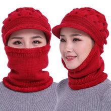 Load image into Gallery viewer, New Winter Balaclava Beanies Mother Hat Women Warm Thick Skellies Riding Outdoor Hats Gorgas Stripes Beanie Cap Mask Scarf Hat Set Outdoor Sport Warm Beanies Hat For Men Knitted Hats Bandana Hiking Camping Kid Neck Warmer Cap
