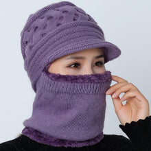 Load image into Gallery viewer, New Winter Balaclava Beanies Mother Hat Women Warm Thick Skellies Riding Outdoor Hats Gorgas Stripes Beanie Cap Mask Scarf Hat Set Outdoor Sport Warm Beanies Hat For Men Knitted Hats Bandana Hiking Camping Kid Neck Warmer Cap

