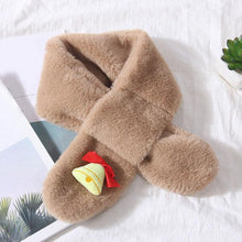 Load image into Gallery viewer, New Winter Solid Color Warm Thicken Soft Collar Scarf Faux Rabbit Fur Neckerchief Plush Warm Hot Scarfs Cross Collar Scarf Shawl Solid With Pearl Elegant For Women
