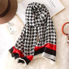 Load image into Gallery viewer, New Women Autumn Winter Fashion Silk Scarf Shawl Beach Headband Female Casual Wear Beach Friendly Spring Silk Scarf Flower Print Silk Scarves Shawls and Wraps Long Size Beach Stoles
