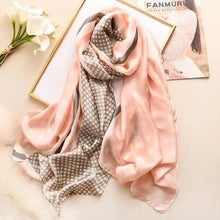 Load image into Gallery viewer, New Women Autumn Winter Fashion Silk Scarf Shawl Beach Headband Female Casual Wear Beach Friendly Spring Silk Scarf Flower Print Silk Scarves Shawls and Wraps Long Size Beach Stoles
