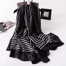 Load image into Gallery viewer, New Women Autumn Winter Fashion Silk Scarf Shawl Beach Headband Female Casual Wear Beach Friendly Spring Silk Scarf Flower Print Silk Scarves Shawls and Wraps Long Size Beach Stoles
