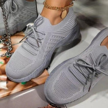Load image into Gallery viewer, New Women Casual Shoes Sport Sneakers Lace Up Running Woman Red Platform Sneaker Vulcanized Mesh Trainers Running Lightweight Mesh Sneaker Fashion Athletic Walking Shoes For Workout
