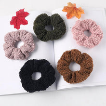 Load image into Gallery viewer, New Women Cute Teddy Velvet Scrunchies Elastic Hair Band Faux Fur Hair Rope Girl's Hair Tie Accessories Ponytail Holder Accessories for Women And Girls
