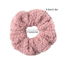 Load image into Gallery viewer, New Women Cute Teddy Velvet Scrunchies Elastic Hair Band Faux Fur Hair Rope Girl's Hair Tie Accessories Ponytail Holder Accessories for Women And Girls
