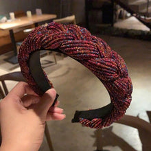 Load image into Gallery viewer, New Women Hairband Cross Knot Braid Twist Headband Adult Autumn Winter Shiny Color Headwear Wide Side Turban Gorgeous Hair Accessories For Women
