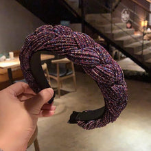Load image into Gallery viewer, New Women Hairband Cross Knot Braid Twist Headband Adult Autumn Winter Shiny Color Headwear Wide Side Turban Gorgeous Hair Accessories For Women
