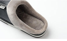 Load image into Gallery viewer, New Women Men Winter House Slippers PU Leather Cute Plush Slip On Fluffy Warm Casual Shoes  House Slippers Memory Foam Comfy Fuzzy Soft Slip On Indoor Slippers For Men
