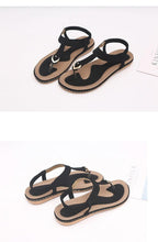 Load image into Gallery viewer, New Women Sandals Flat Heel Summer Casual Flip Flops Single Ladies Shoes Woman Soft Sole Slippers Summer Casual Flat Ankle T-Strap Thong Elastic Comfortable Flip Flops Beach Shoes Sandal
