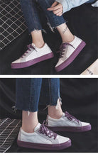 Load image into Gallery viewer, New Women Sneaker Fashion Breathble Vulcanized Shoes Platform Lace Up Casual White Tenis Sneakers Women Play Fashion Sneaker Low Top Elastic Canvas Flat Sneakers
