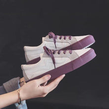 Load image into Gallery viewer, New Women Sneaker Fashion Breathble Vulcanized Shoes Platform Lace Up Casual White Tenis Sneakers Women Play Fashion Sneaker Low Top Elastic Canvas Flat Sneakers

