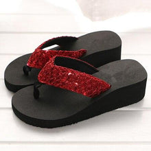 Load image into Gallery viewer, New Women Solid Slides Sandals Thickness Sequin Shoes Slippers Beach Shoes House Non-Slip Slippers Thick Sequin Sandals For Indoor Outdoor Breathable Shoes
