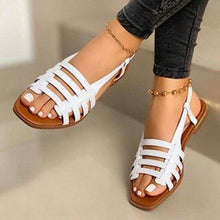 Load image into Gallery viewer, New Women Summer Casual Slides Comfortable Flax Slippers Striped Bow Linen Flip Flops Platform Flat Sandals For Women Casual Summer Cute Open Toe Ladies Sandals
