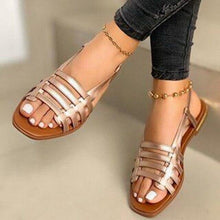 Load image into Gallery viewer, New Women Summer Casual Slides Comfortable Flax Slippers Striped Bow Linen Flip Flops Platform Flat Sandals For Women Casual Summer Cute Open Toe Ladies Sandals
