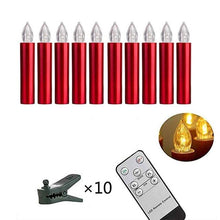 Load image into Gallery viewer, New Year Christmas LED Candles Taper Candles Flickering With Remote Timer Battery Operated Waterproof Christmas Tree Candles, Warm White Window Candles Lights Flameless Remote Control Candles For Home Dinner Party Christmas Tree Decoration Lamp
