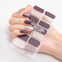 Load image into Gallery viewer, New Year Patterned Nail Decor Nail Polish Nail Art Stickers Full Beauty Sticker for Nails Nail Accessorie Christmas Nail Sticker 3D Nail Art Stickers Decal Slider Template Diy Nail Tool Decorations Nail Art Design Self Adhesive Luxury Designer Nail Sticke
