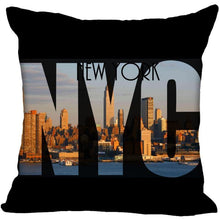 Load image into Gallery viewer, New York Pillow Cover Square Cushion Cover Christmas Zippered Pillow Case for Sofa Bed Home Decor 40*40cm,45*45cm(One Side)
