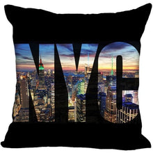 Load image into Gallery viewer, New York Pillow Cover Square Cushion Cover Christmas Zippered Pillow Case for Sofa Bed Home Decor 40*40cm,45*45cm(One Side)
