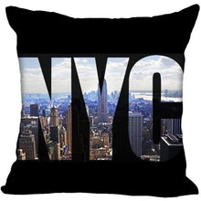Load image into Gallery viewer, New York Pillow Cover Square Cushion Cover Christmas Zippered Pillow Case for Sofa Bed Home Decor 40*40cm,45*45cm(One Side)
