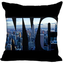 Load image into Gallery viewer, New York Pillow Cover Square Cushion Cover Christmas Zippered Pillow Case for Sofa Bed Home Decor 40*40cm,45*45cm(One Side)
