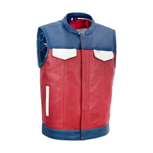 Load image into Gallery viewer, Patriot Rebel Men's Motorcycle Leather Vest

