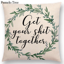 Load image into Gallery viewer, Newest Floral Quotes Decorative Pillow Covers Fresh Flowers Garland Inspirational Words Decorative Cotton Linen Throw Pillow Cushion Covers And Gifts For Women Daughter Mum Best Friend Birthday Home Decorations
