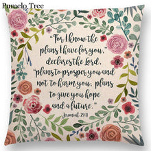 Load image into Gallery viewer, Newest Floral Quotes Decorative Pillow Covers Fresh Flowers Garland Inspirational Words Decorative Cotton Linen Throw Pillow Cushion Covers And Gifts For Women Daughter Mum Best Friend Birthday Home Decorations
