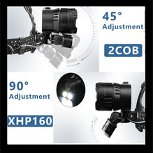 Load image into Gallery viewer, Newest  Waterproof XHP199 16-Core Super Bright Powerful Lantern Headlamp XHP110 LED USB  Flashlight XHP50 Headlight Rechargeable 18650 Zoom Torch Light
